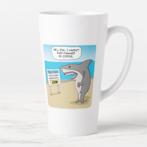 Funny Shark Needs Coffee Before Work Two_Tone Coff Latte Mug