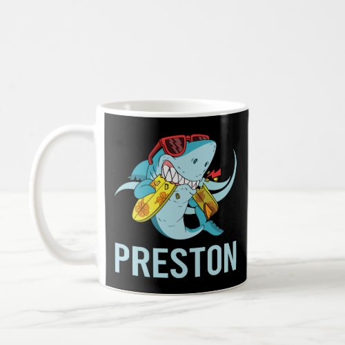 Funny Shark _ Preston Name  Coffee Mug