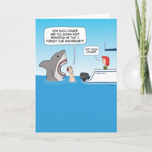 Funny Shark Revenge Forgotten Anniversary Card