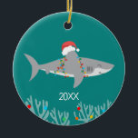 Funny Shark Round Christmas Ornament<br><div class="desc">Shark enthusiasts will love this humorous ornament.
What a jawsome way to decorate your tree!</div>