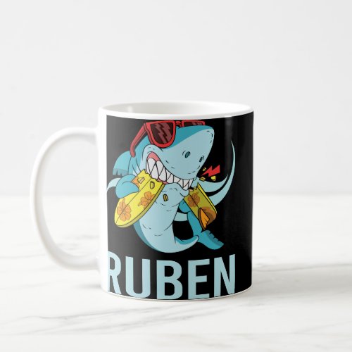 Funny Shark _ Ruben Name  Coffee Mug