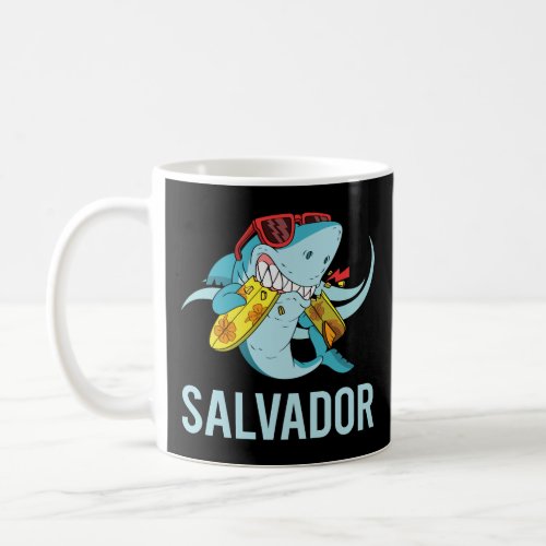 Funny Shark _ Salvador Name  Coffee Mug