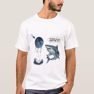 Funny shark scuba diver lunch time ? t-shirt