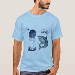 Funny shark scuba diver lunch time ? t-shirt