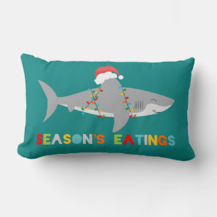 Funny Shark Season's Eatings Lumbar Pillow