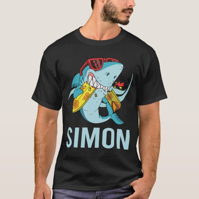 Funny Shark - Simon Name T-Shirt (Front)