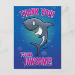 Funny Shark Thank You Postcard at Zazzle