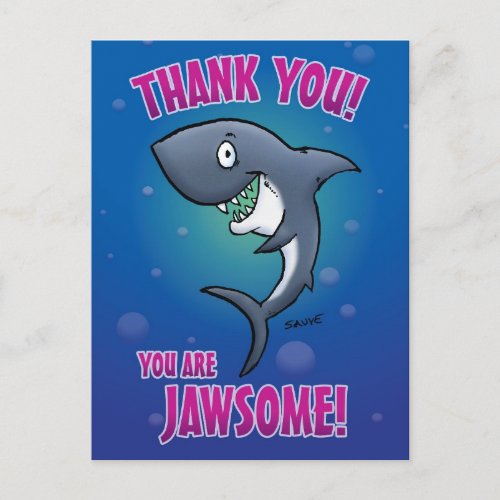 Funny Shark Thank You Postcard