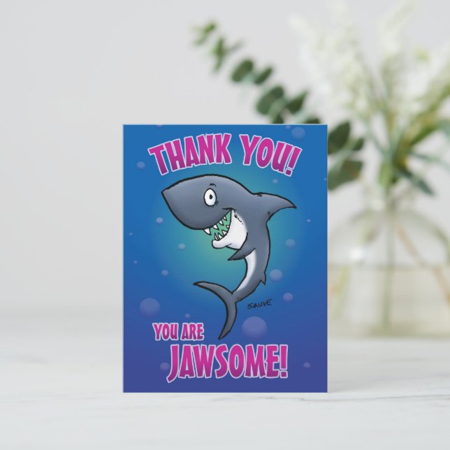 Funny Shark Thank You Postcard Zazzle