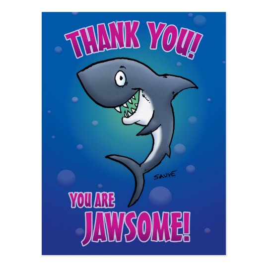 Funny Shark Thank You Postcard Zazzle funny-shark-thank-you-postcard-zazzle