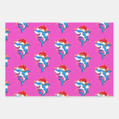 funny Shark the herald angel sing christmas card Wrapping Paper Sheets (Front 2)