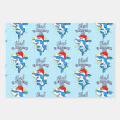 funny Shark the herald angel sing christmas card Wrapping Paper Sheets (Front)