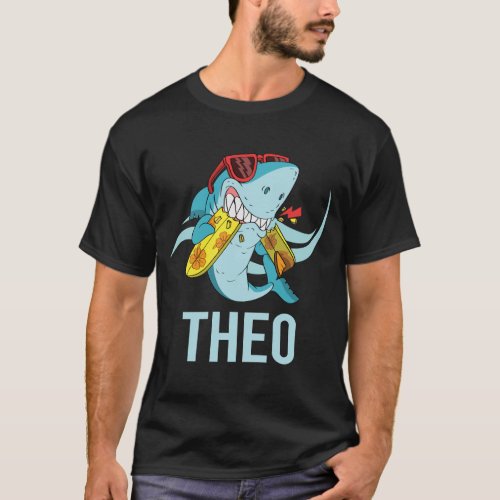 Funny Shark _ Theo Name T_Shirt