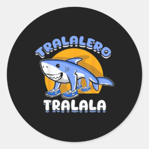Funny Shark Tralalero Tralala Trendy Italian Brain Classic Round Sticker