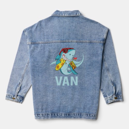 Funny Shark _ Van Name  Denim Jacket