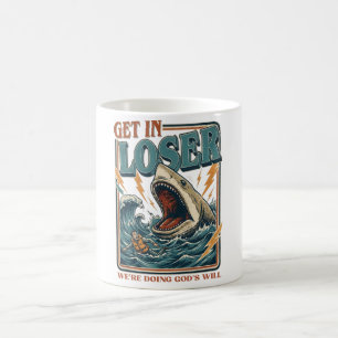 Funny Shark Vintage Illustration Dark Humor Ocean Coffee Mug