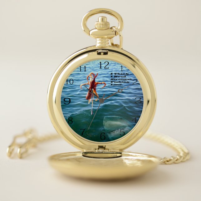 Funny Shark Wants Octopus, Pocket Watch (Inside)
