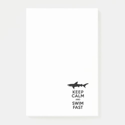 Funny Shark Warning _ Keep Calm and Swim Fast Post_it Notes