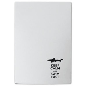 Funny Shark Warning - Keep Calm and Swim Fast Post-it Notes