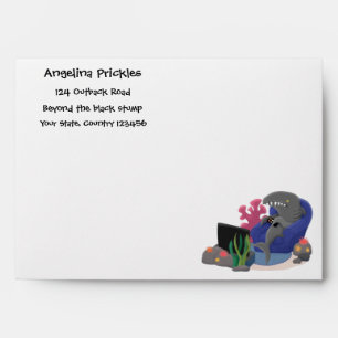 Funny shark watching TV cartoon Envelope
