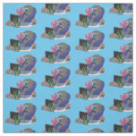 Funny shark watching TV cartoon Fabric