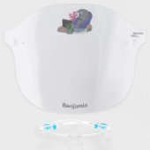 Funny shark watching TV cartoon  Face Shield (Front w/Glasses)