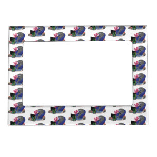 Funny shark watching TV cartoon Magnetic Frame