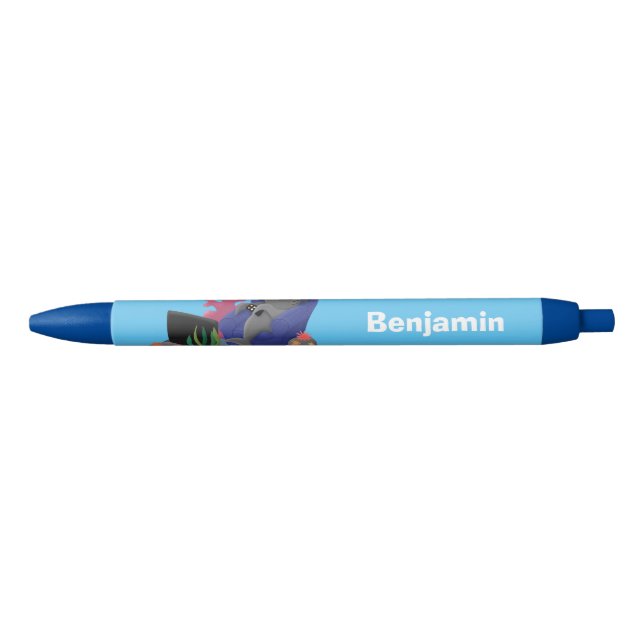 Funny shark watching TV cartoon Pen (Front)