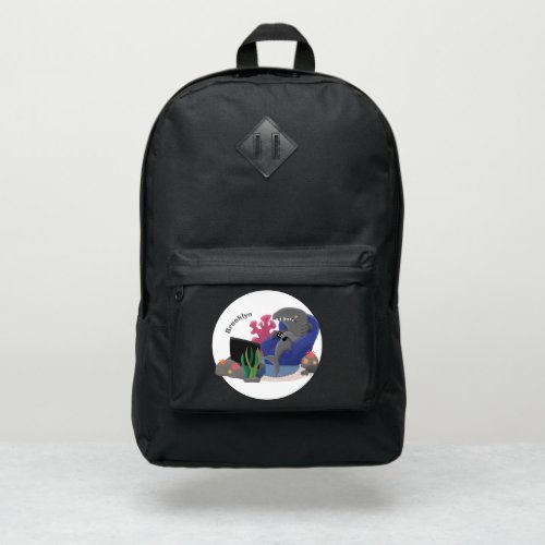 Funny shark watching TV cartoon Port Authority Backpack