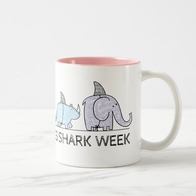 Funny Shark Week Two-Tone Coffee Mug (Right)