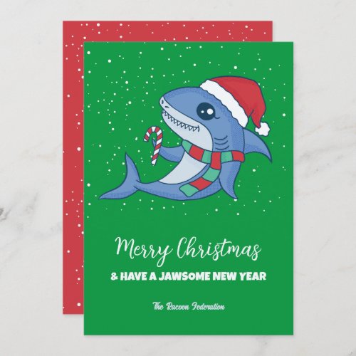 Funny Shark Winter Holiday Merry Christmas