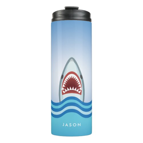 Funny Shark With Jaws Wide Open Thermal Tumbler