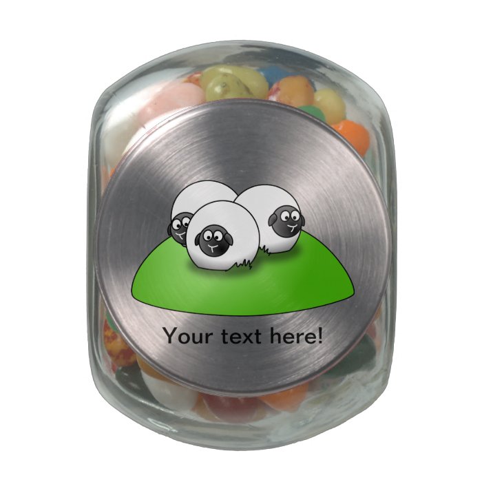 Funny sheep cartoon glass candy jars