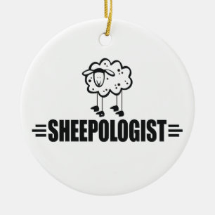 Funny Sheep Ceramic Ornament