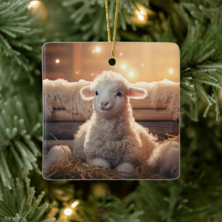 Funny sheep christmas, Gift for farm lovers Ceramic Ornament