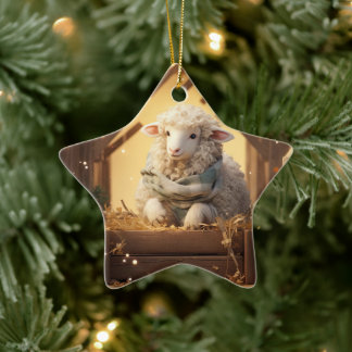 Funny sheep christmas, Gift for farm lovers Ceramic Ornament