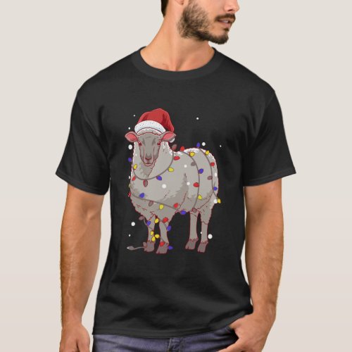 Funny Sheep Christmas Santa Claus Gift T_Shirt