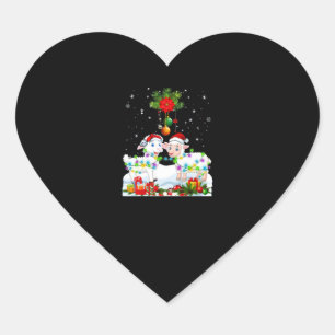 Funny Sheep Christmas Tree   Xmas Animal Gift Heart Sticker