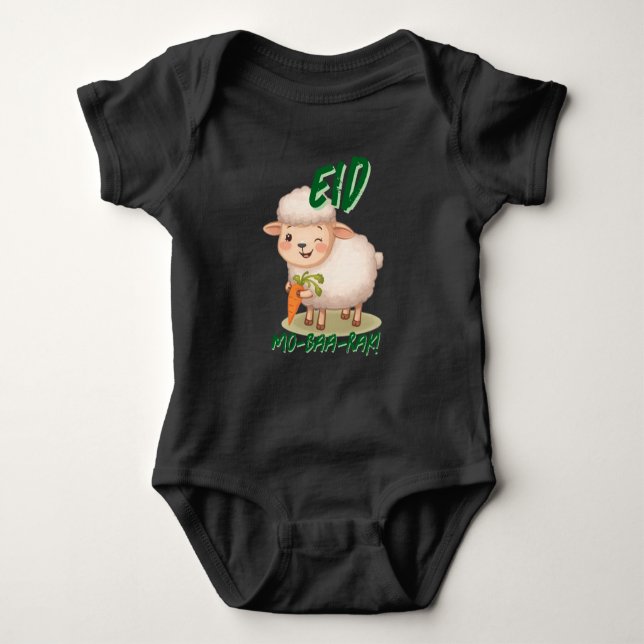 Funny Sheep Eid Adha Baby first Eid  Bodysuit (Front)