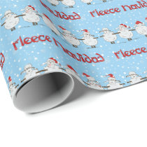 Funny Sheep Fleece Navidad Horizontal Gift Wrap