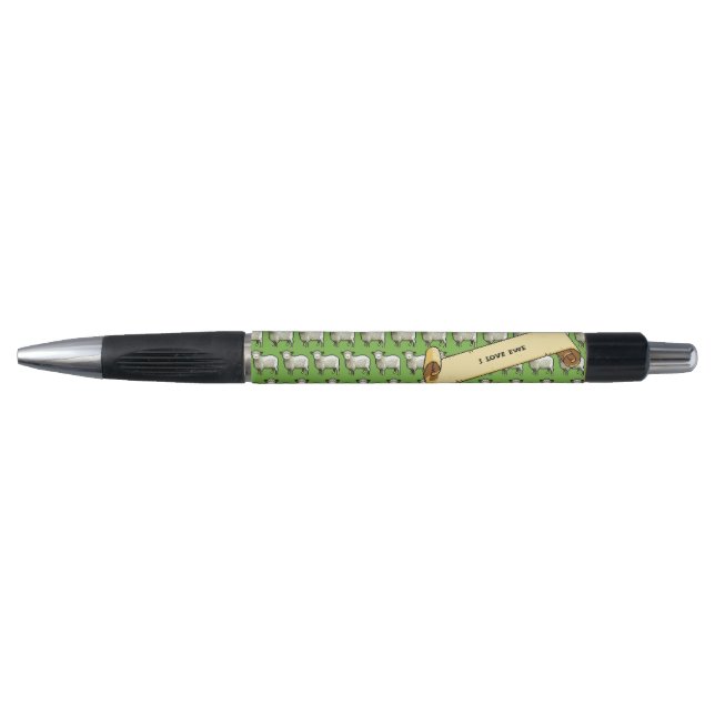 Funny Sheep I Love Ewe Retro Pixel Art Pattern Pen (Front)