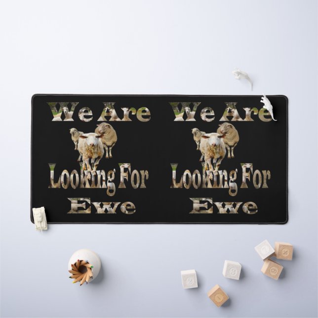 Funny Sheep Looking For Ewe, Desk Mat (Kids Table)