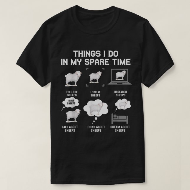 Funny Sheep Lover Things I Do Meme Design T-Shirt (Design Front)