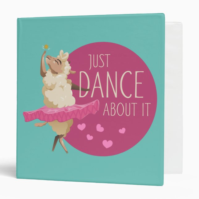 Funny Sheep Message - Just Dance About It 1 3 Ring Binder (Front/Inside)