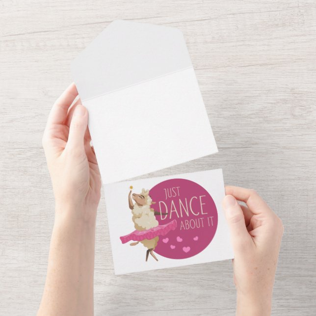 Funny Sheep Message - Just Dance About It 1 All In One Invitation (Tearaway)
