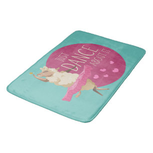 Funny Sheep Message - Just Dance About It 1 Bath Mat