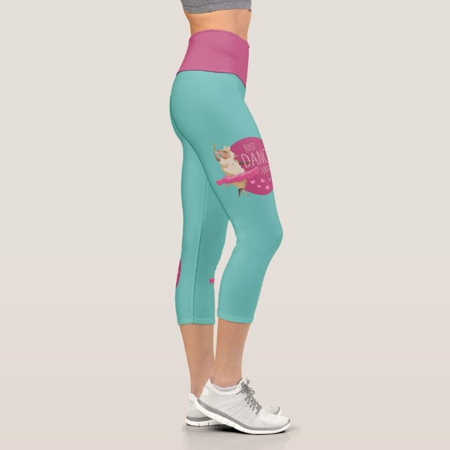 Funny Sheep Message - Just Dance About It 1 Capri Leggings (Right)