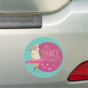 Funny Sheep Message - Just Dance About It 1 Car Magnet
