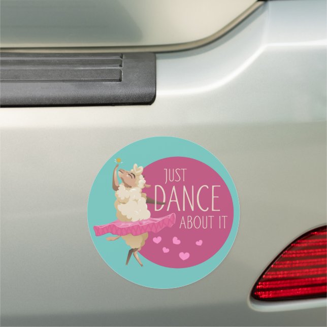 Funny Sheep Message - Just Dance About It 1 Car Magnet (In Situ)