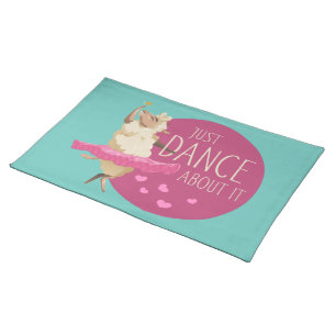 Funny Sheep Message - Just Dance About It 1 Cloth Placemat